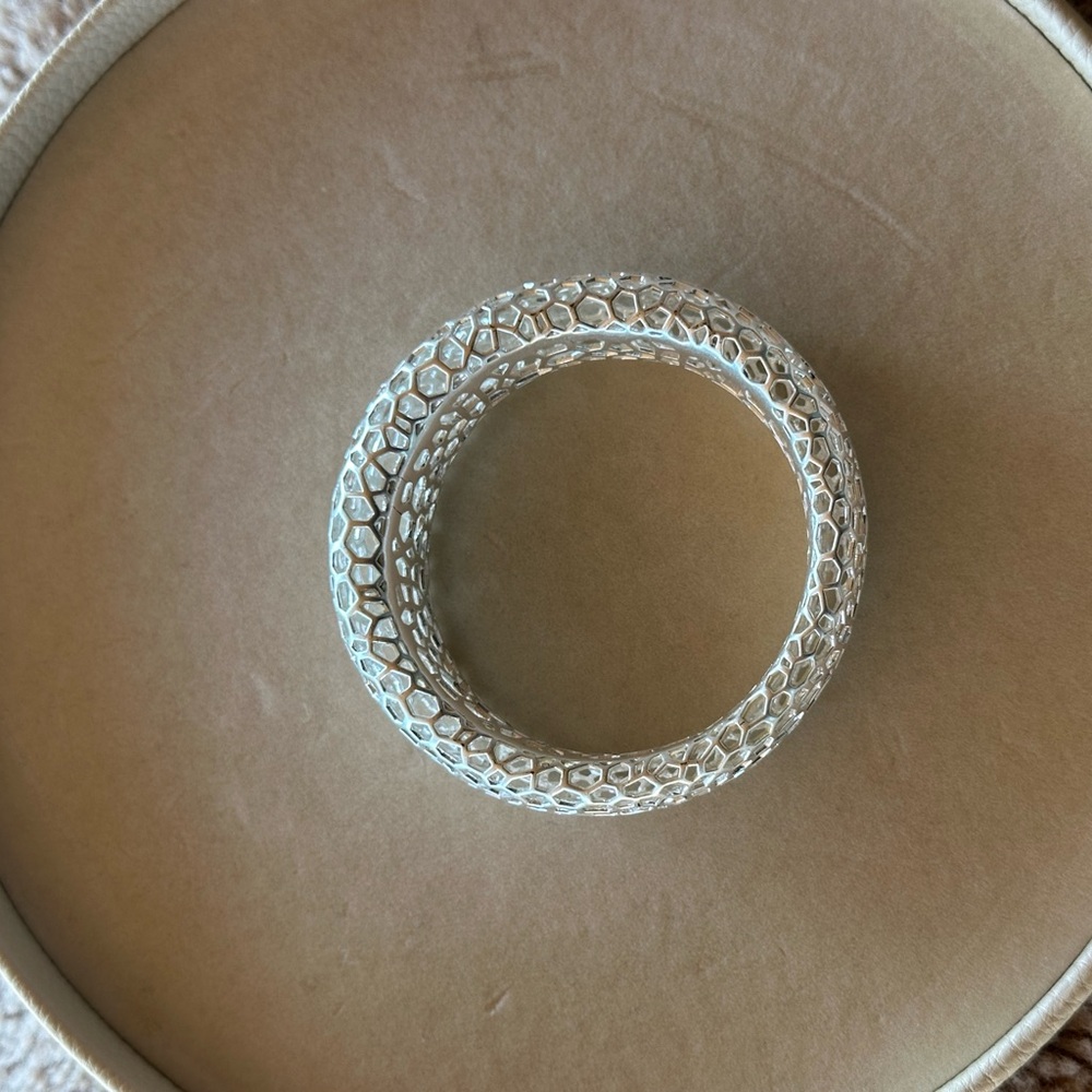 Chic Textured Silver Bracelet